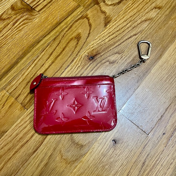 LOUIS VUITTON Pochette Cles Coin Wallet Monogram Vernis Red❤️❤️ - Picture 1 of 8